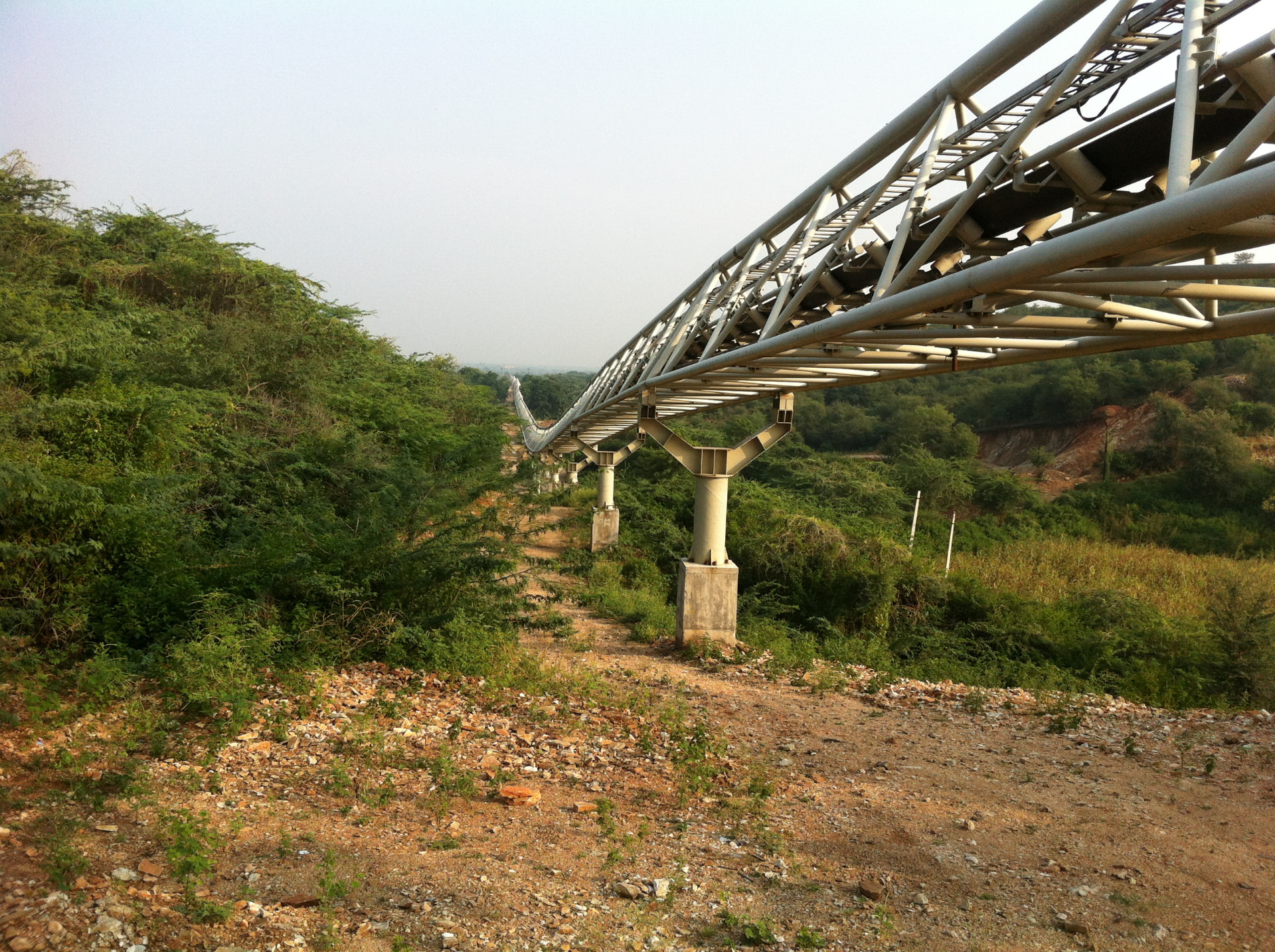 Tubular truss gallery — Long-distance conveyor through undulating terrain.
